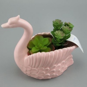 roze zwaan planter dierlijke mini plantenbak