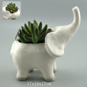 olifant planter vaas witte aardewerk dierenpot