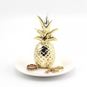 gouden keramische ananas trinket schotel cadeau