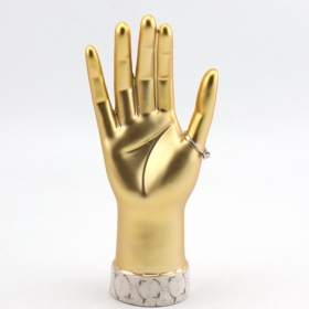 keramische gouden hand ringhouder marmeren voet