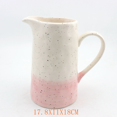 Pottery Speckle Pink Water Pitcher